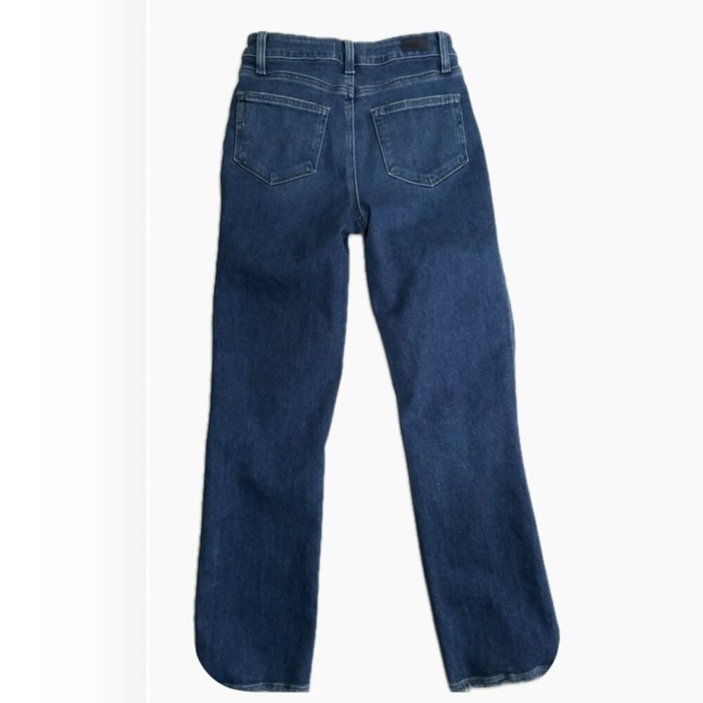 PAIGE High Rise Distressed Straight Leg Ankle Jeans Medium Wash 26 - Picture 2 of 6